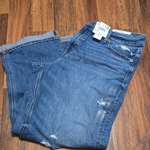 American Eagle Outfitters Dark Blue Boyfriend Jeans 12 Short.